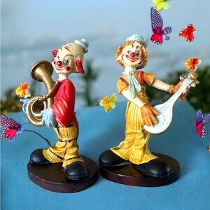 Two vintage clown figurines